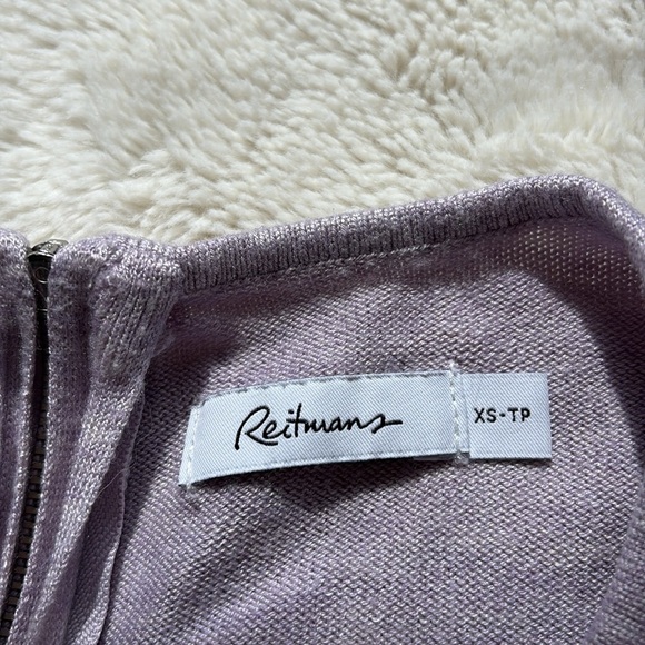 Reitmans Light Purple Bell Sleeve Top with Full Back Zip | Casual Size XS - Picture 4 of 5